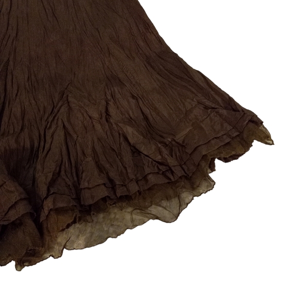 Tristan & Iseut Crinkle Frill Hem Midi Skirt | US 8 - Picture 3 of 5